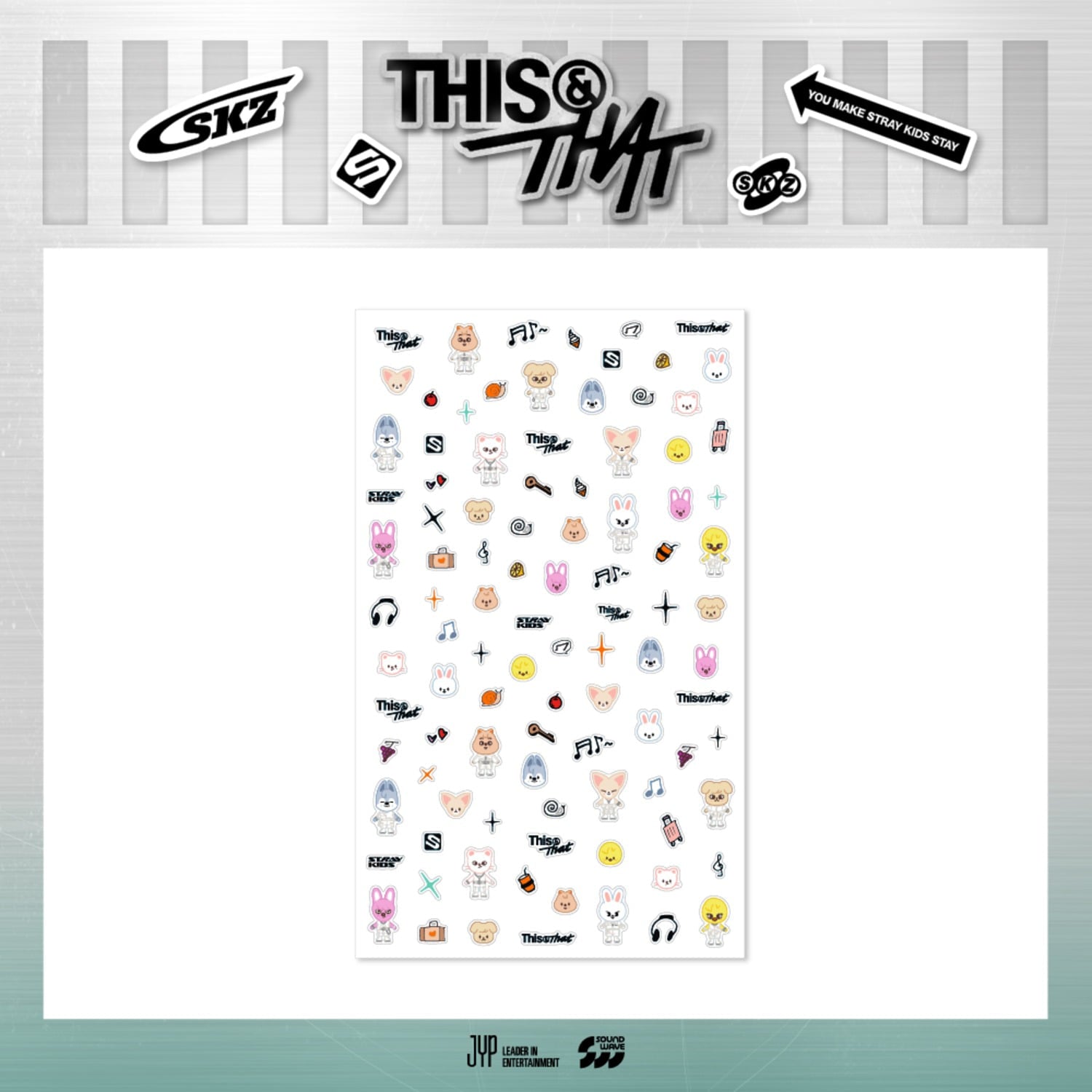 STRAY KIDS - THIS & THAT POP UP OFFICIAL MD SKZOO MICRO STICKER - COKODIVE
