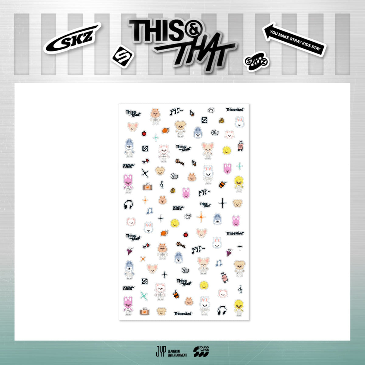 STRAY KIDS - THIS & THAT POP UP OFFICIAL MD SKZOO MICRO STICKER - COKODIVE