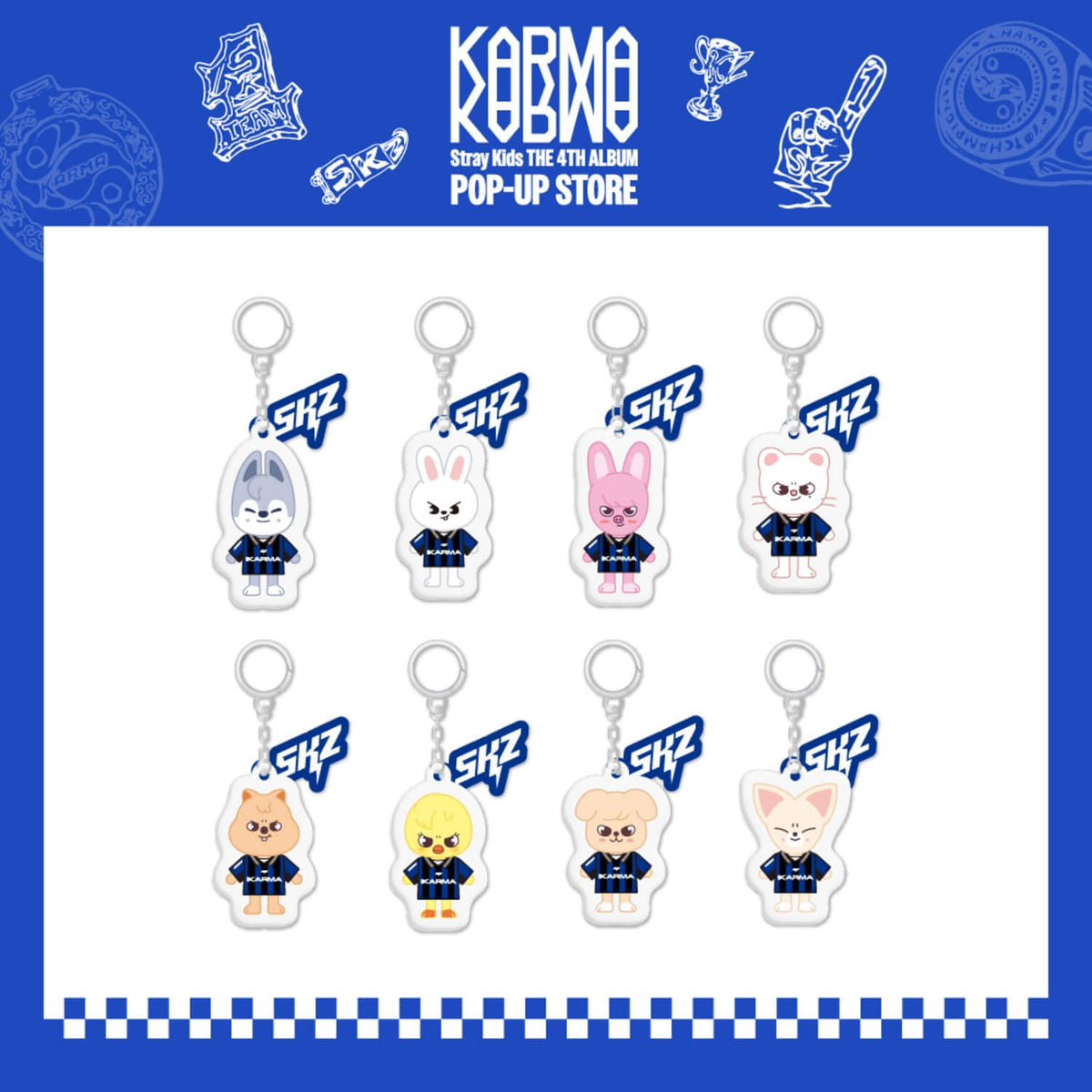STRAY KIDS - KARMA POP UP STORE OFFICIAL MD SKZOO YINYANG KEYRING - COKODIVE