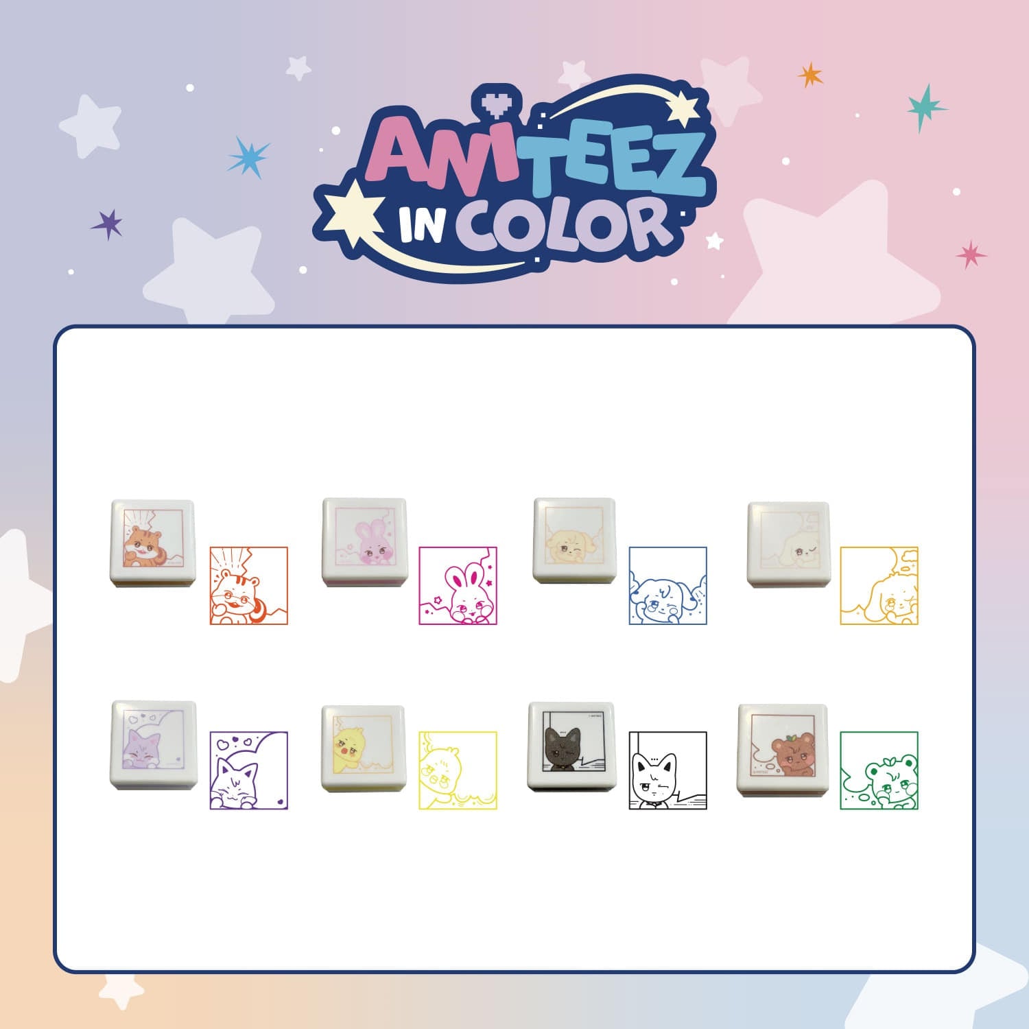 ATEEZ - ANITEEZ IN COLOR POP UP OFFICIAL MD SPEECH BUBBLE STAMP - COKODIVE