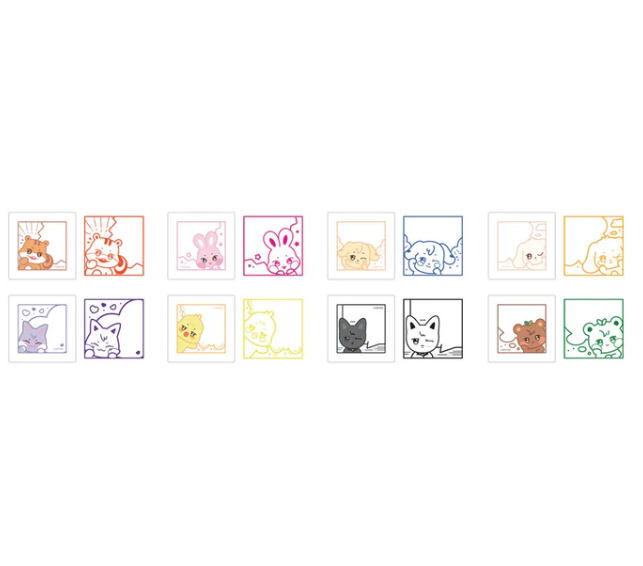 ATEEZ - ANITEEZ IN COLOR POP UP OFFICIAL MD SPEECH BUBBLE STAMP - COKODIVE