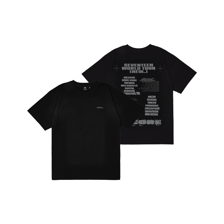 SEVENTEEN - NEW_ WORLD TOUR ENCORE OFFICIAL MD S/S T-SHIRT BLACK VER.2 - COKODIVE