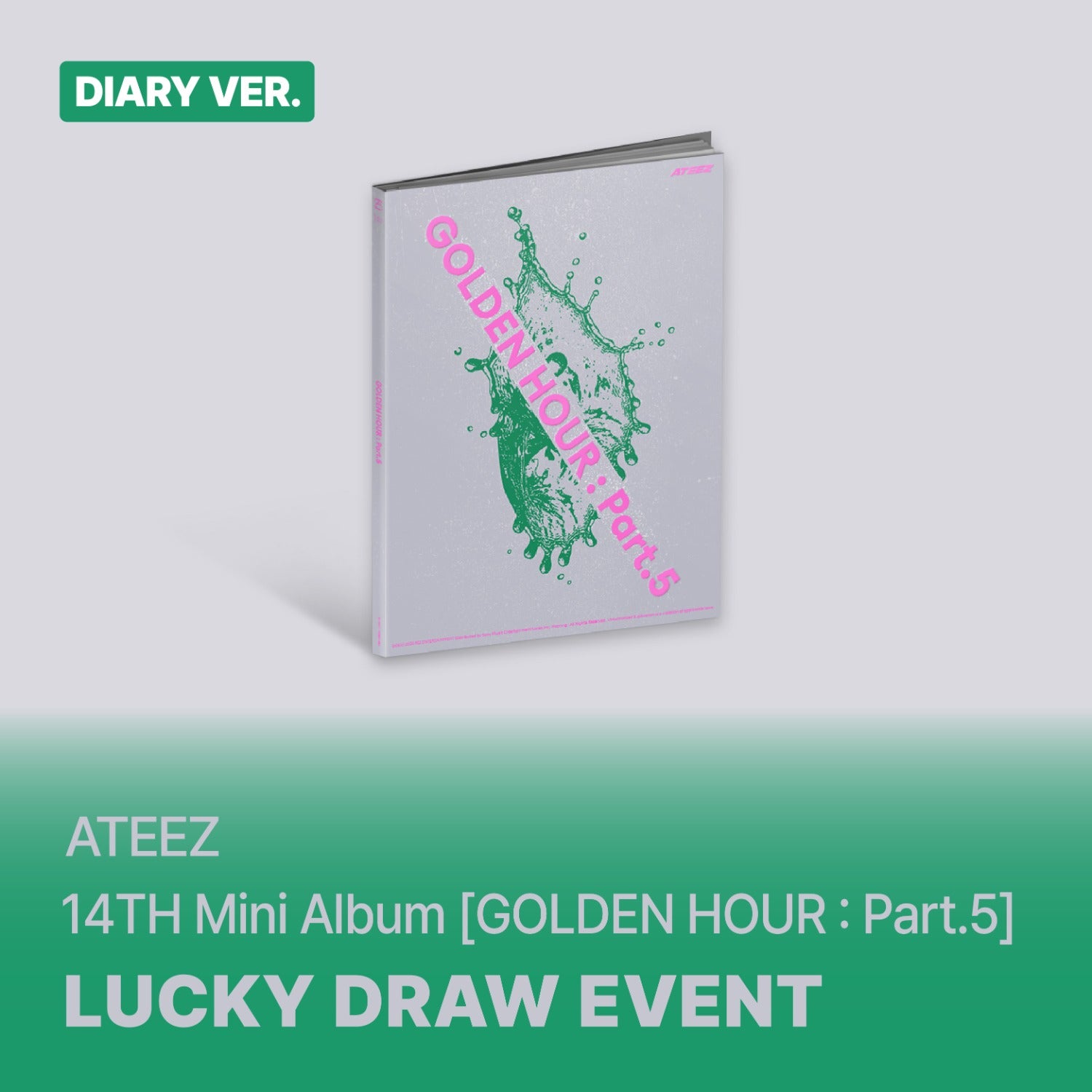 ATEEZ - GOLDEN HOUR : PART.5 14TH MINI ALBUM SOUNDWAVE LUCKY DRAW EVENT STANDARD DIARY VER - COKODIVE