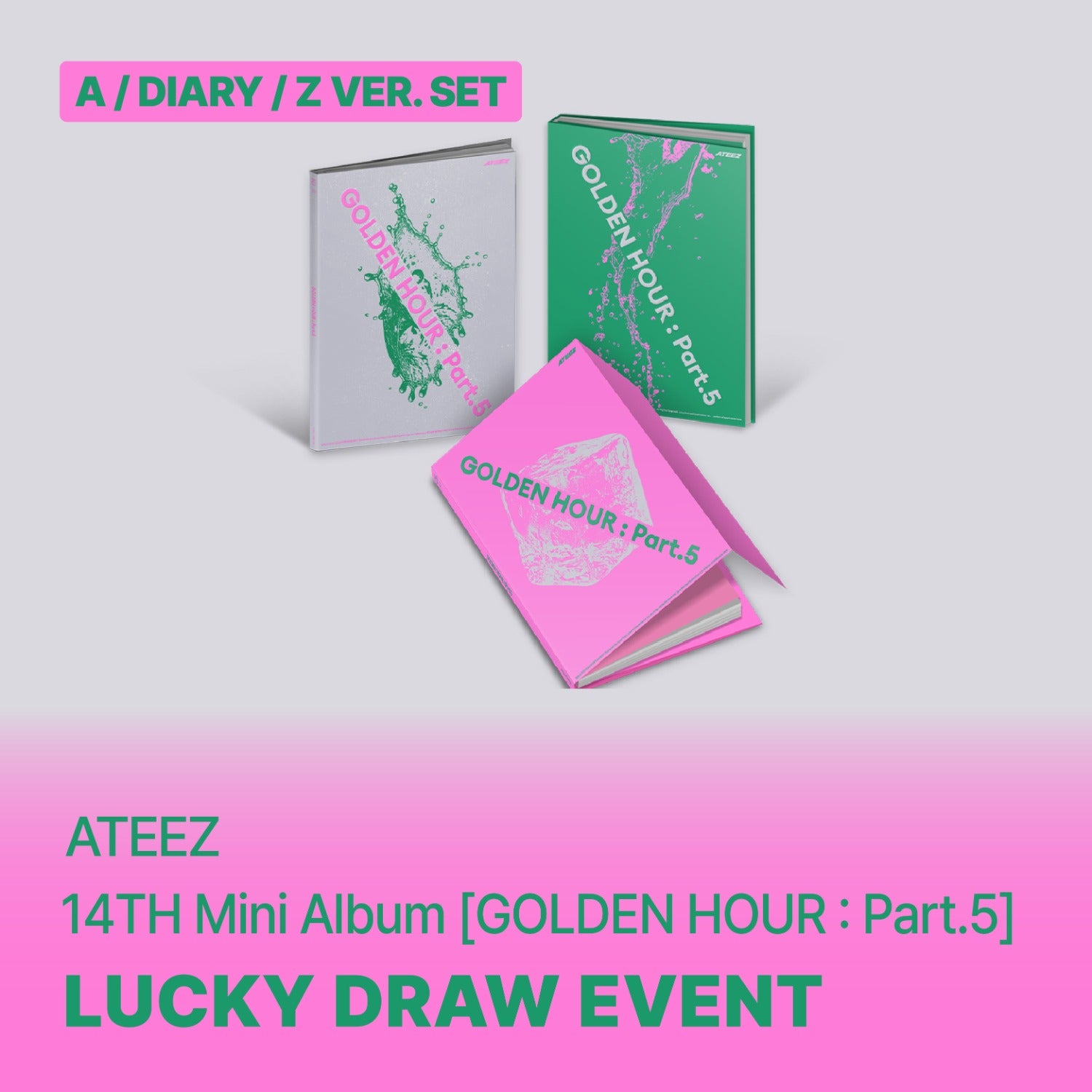 ATEEZ - GOLDEN HOUR : PART.5 14TH MINI ALBUM SOUNDWAVE LUCKY DRAW EVENT STANDARD SET - COKODIVE