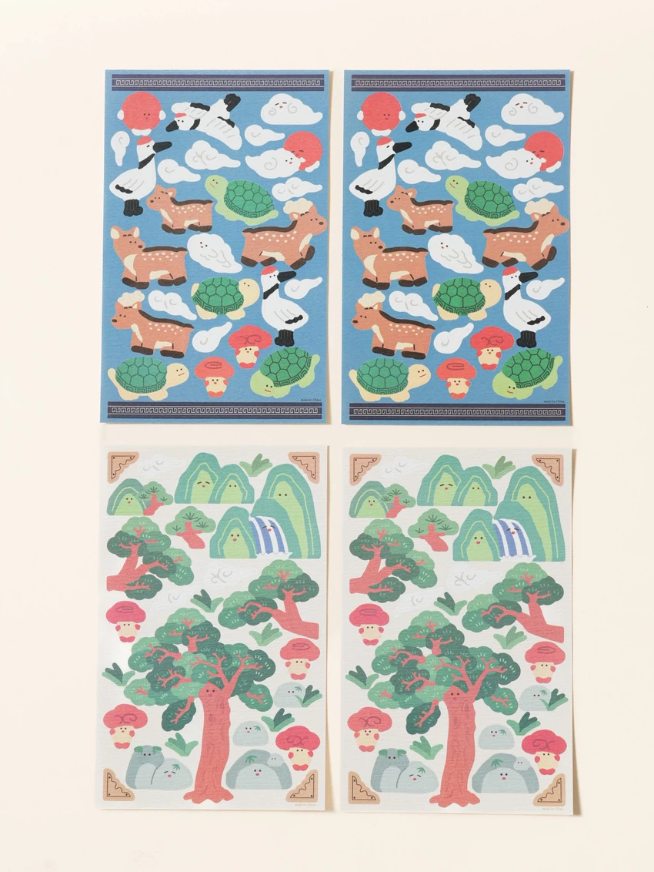 KOREAN TEN SYMBOLS STICKERS (4 SHEETS) - COKODIVE