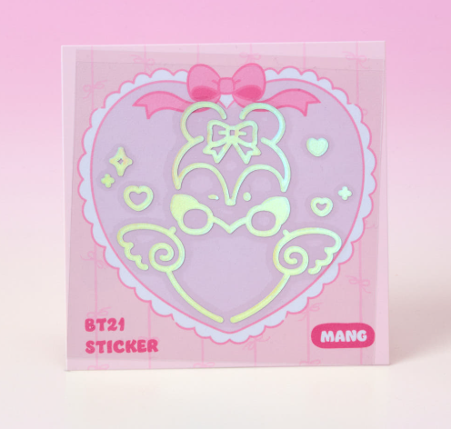 BT21 - RIBBONED U MININI HOLOGRAM MEDIUM STICKER (2EA) - COKODIVE