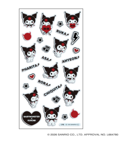 BABYMONSTER - BABAYMONSTER X KUROMI JAPAN OFFICIAL MD STICKER SEAL - COKODIVE