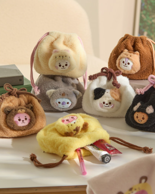BT21 - BABY MORE FLUFFY FACE DOLL STRING POUCH