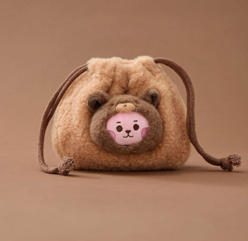 BT21 - BABY MORE FLUFFY FACE DOLL STRING POUCH - COKODIVE