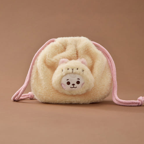 BT21 - BABY MORE FLUFFY FACE DOLL STRING POUCH - COKODIVE