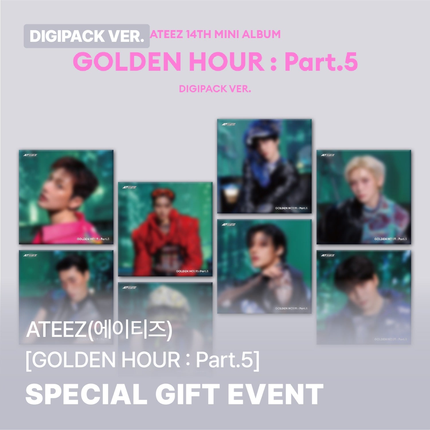 ATEEZ - GOLDEN HOUR : PART.5 14TH MINI ALBUM SOUNDWAVE GIFT DIGIPACK VER RANDOM