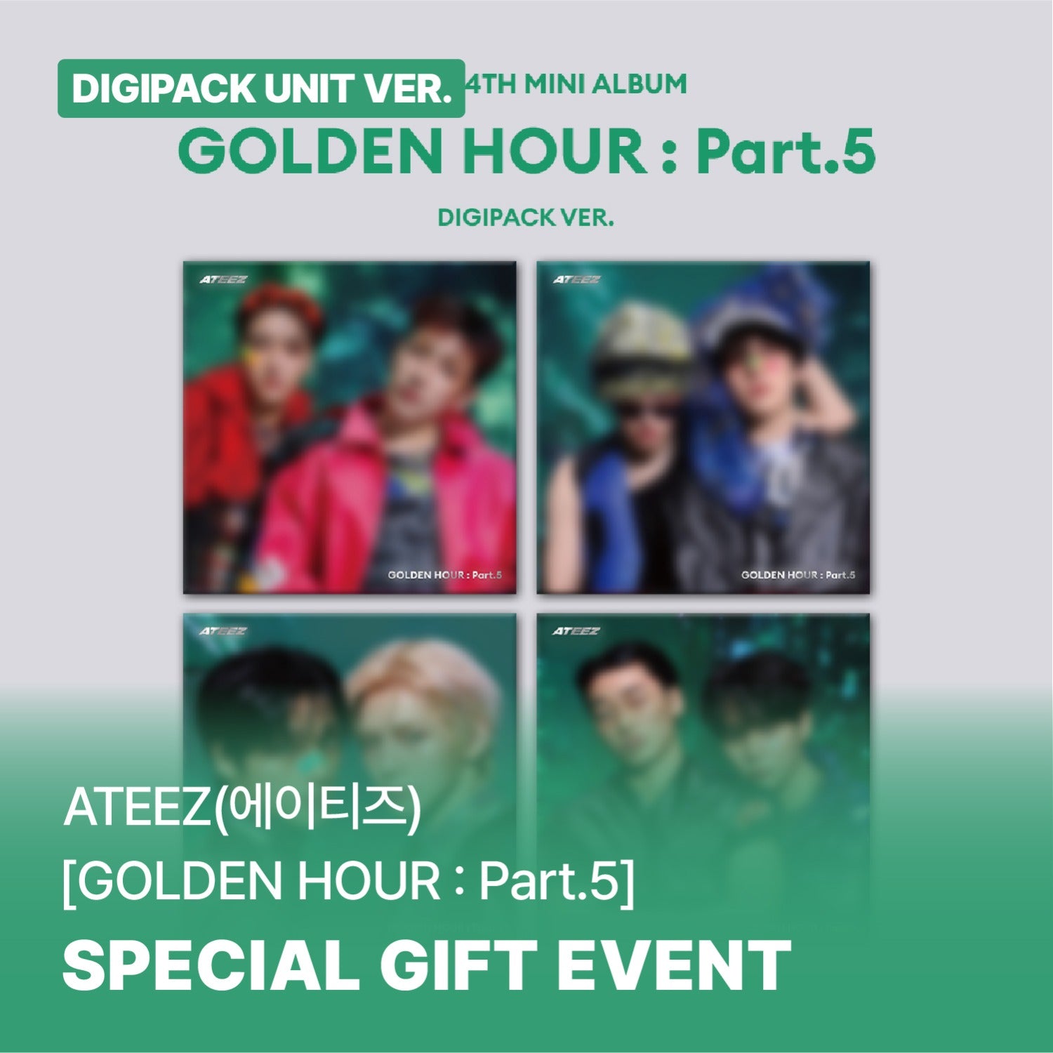 ATEEZ - GOLDEN HOUR : PART.5 14TH MINI ALBUM SOUNDWAVE GIFT DIGIPACK UNIT VER RANDOM