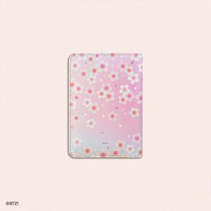 BT21 - CHERRY BLOSSOM LEATHER PATCH PASSPORT COVER S COOKY - COKODIVE