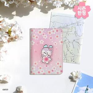 BT21 - CHERRY BLOSSOM LEATHER PATCH PASSPORT COVER S MANG - COKODIVE