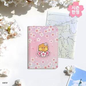 BT21 - CHERRY BLOSSOM LEATHER PATCH PASSPORT COVER S SHOOKY - COKODIVE