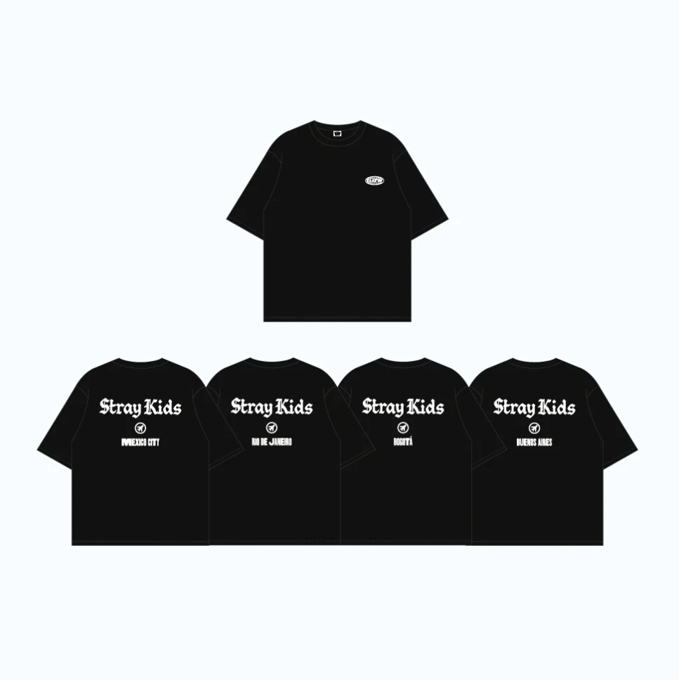 STRAY KIDS - SKZOO EVERYWHERE ALL AROUND THE WORLD GLOBAL POP UP OFFICIAL MD T-SHIRT - COKODIVE