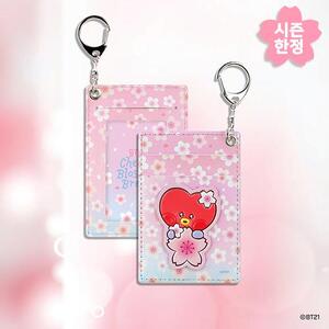 BT21 - CHERRY BLOSSOM LEATHER PATCH CARD HOLDER TATA