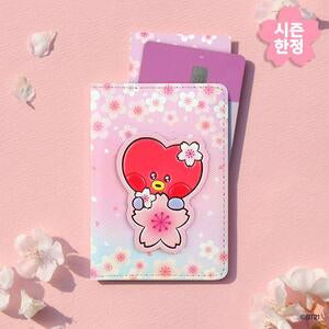BT21 - CHERRY BLOSSOM LEATHER PATCH CARD CASE TATA - COKODIVE