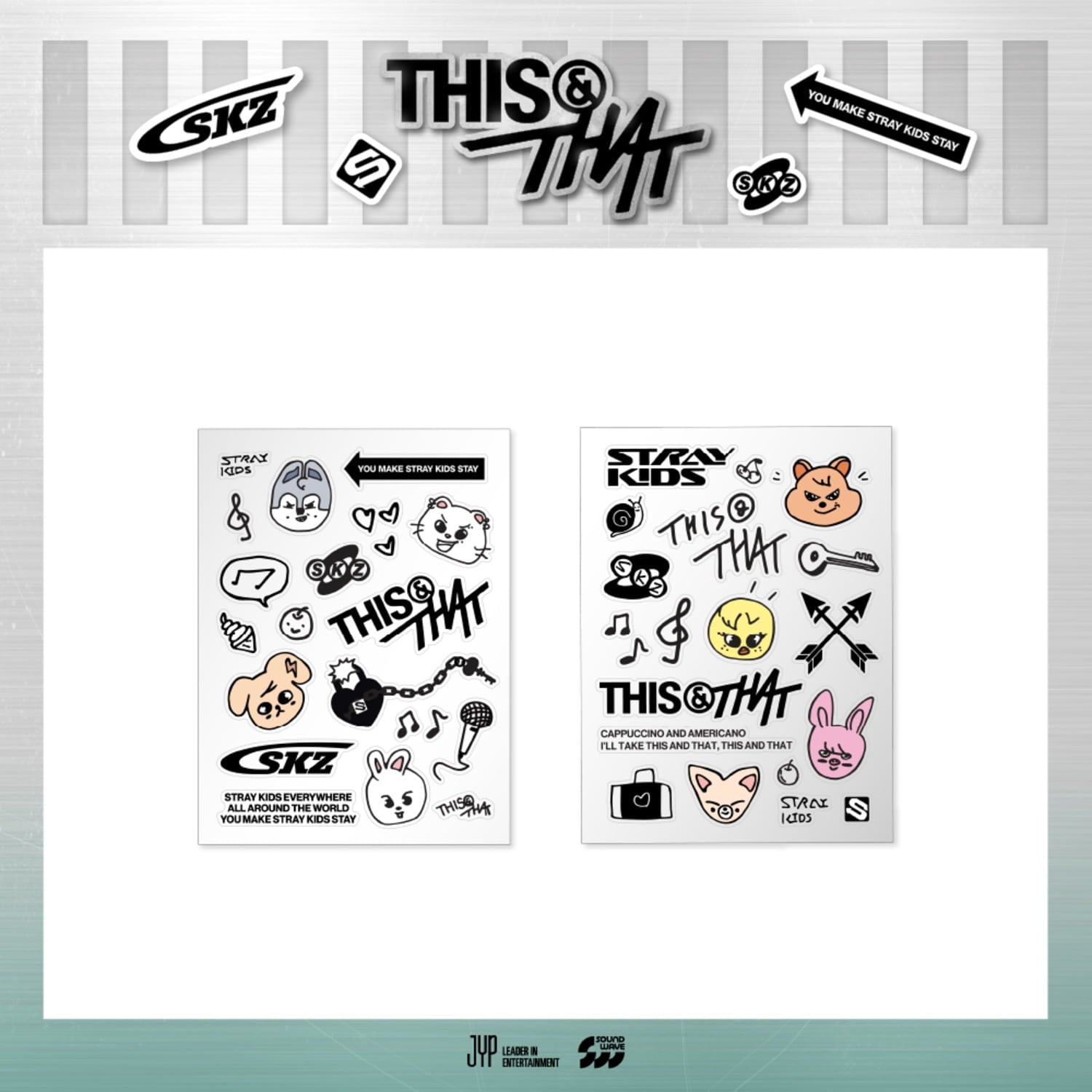 STRAY KIDS - THIS & THAT POP UP OFFICIAL MD TATTOO STICKER - COKODIVE