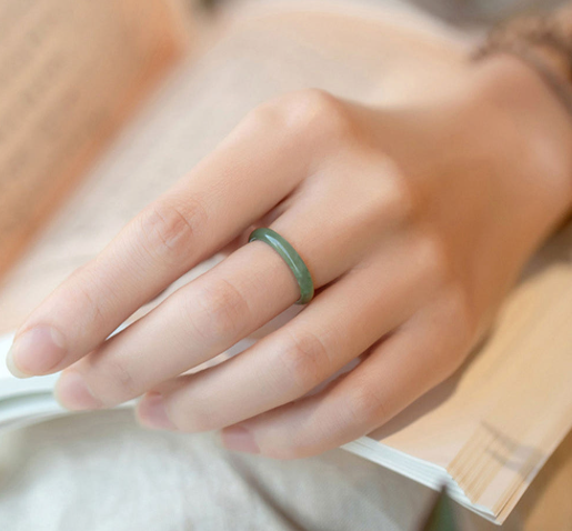 [K-TREND] NATURAL JADE RING (THIN VER)