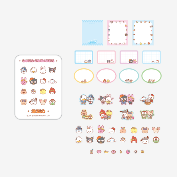 STRAY KIDS - SKZOO X SANRIO CHARACTERS OFFICIAL MD TIN CASE STICKY NOTE SET - COKODIVE