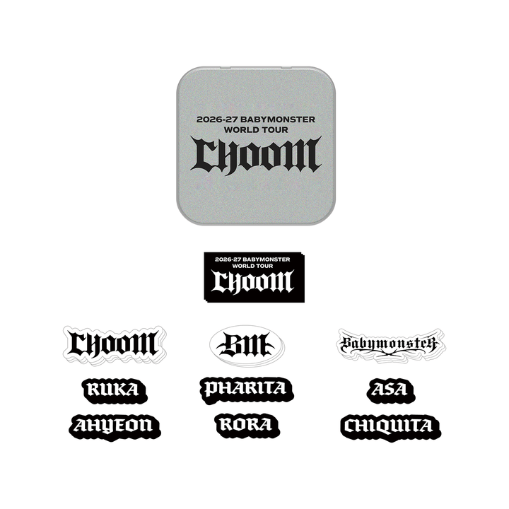 BABYMONSTER - CHOOM WORLD TOUR IN SEOUL OFFICIAL MD TIN CASE + STICKER SET - COKODIVE