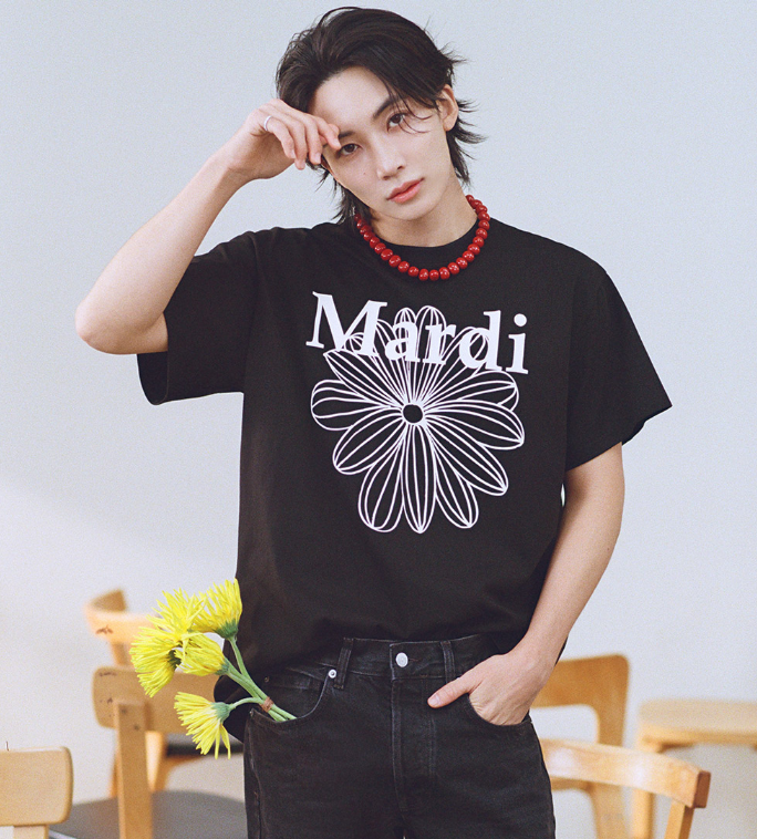 [WITH SVT JEONGHAN] TSHIRT LA FLEUR (BLACK IVORY) - COKODIVE