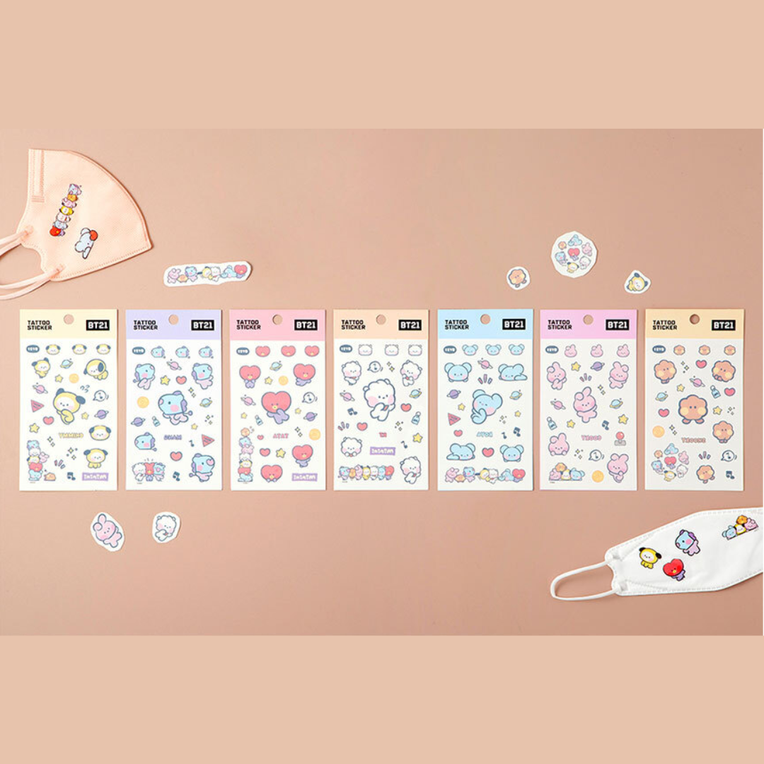 BT21 MININI COLOR TATTOO STICKER - COKODIVE