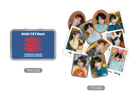 TXT - 2025 SEASON&#39;S GREETINGS POP UP OFFICIAL MD TINCASE STICKER SET - COKODIVE