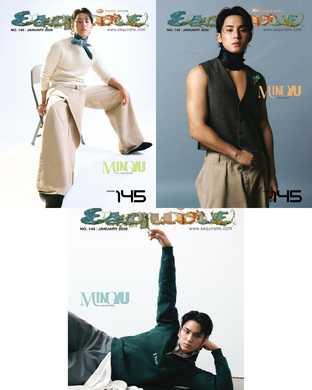 SEVENTEEN MINGYU - ESQUIRE HONGKONG MAGAZINE 2026 JANUARY ISSUE COVER SET - COKODIVE