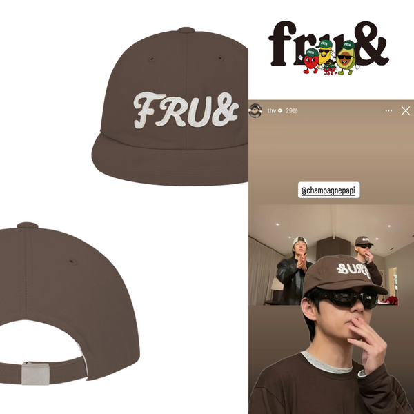 BTS V PICK] FRUAND STITCH LOGO CAP BROWN