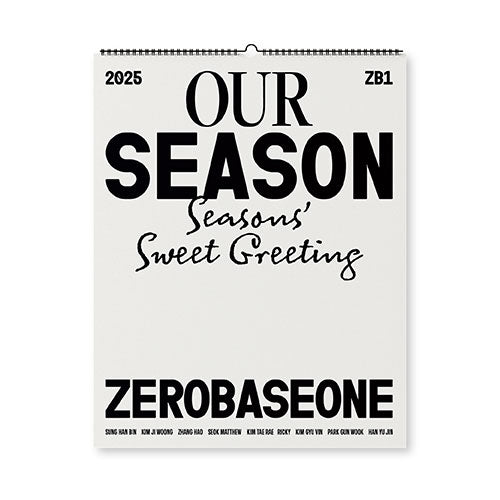 ZEROBASEONE - OUR SEASON 2025 SEASON&#39;S GREETINGS WALL CALENDAR VER - COKODIVE