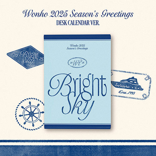 WONHO - BRIGHT SKY 2025 SEASON&#39;S GREETINGS DESK CALENDAR VER - COKODIVE