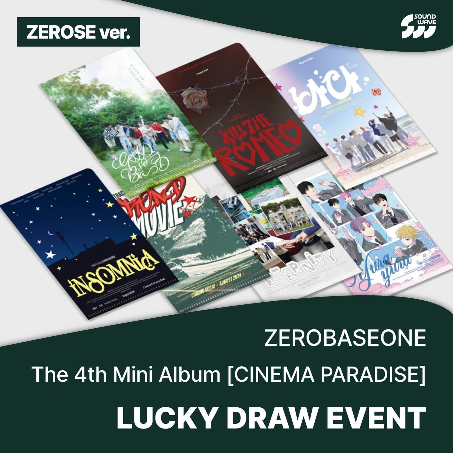 ZEROBASEONE - CINEMA PARADISE THE 4TH MINI ALBUM SOUNDWAVE LUCKY DRAW EVENT ZEROSE VER RANDOM - COKODIVE