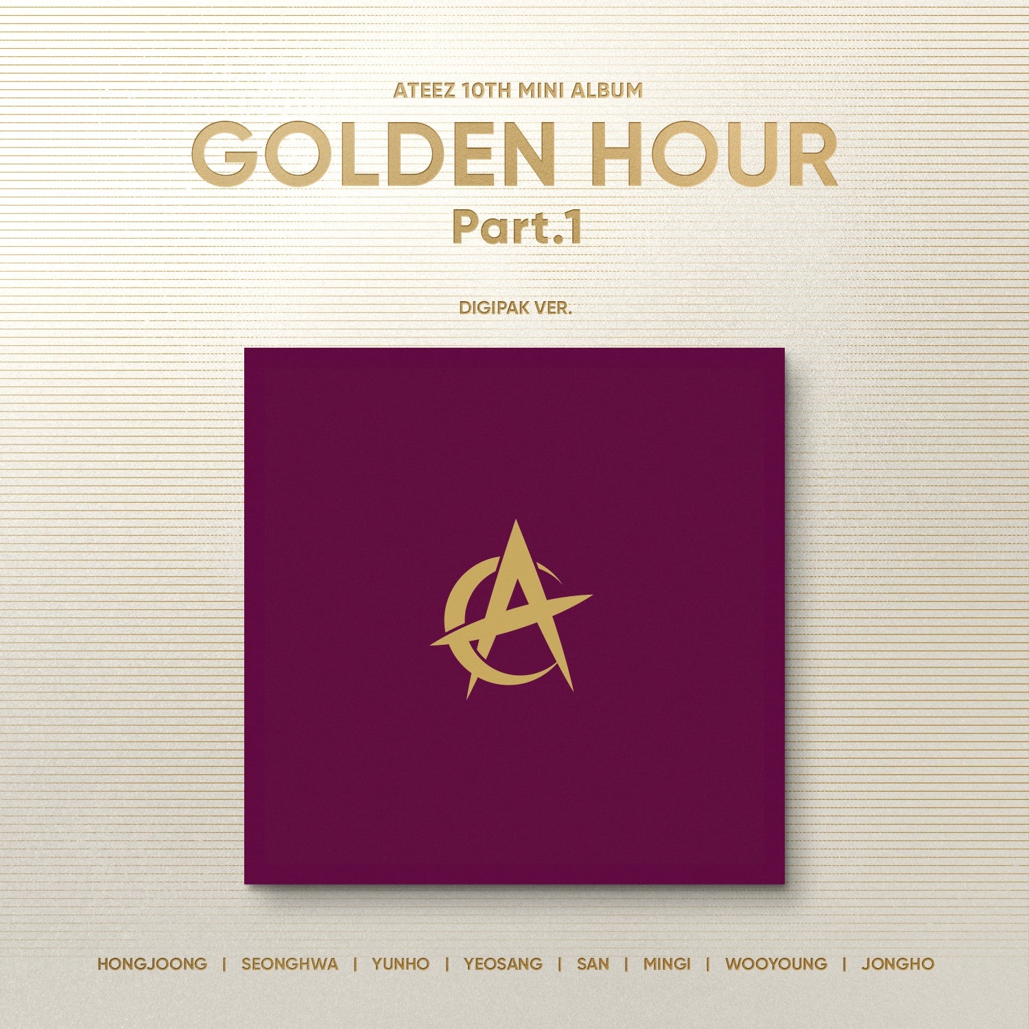 ATEEZ - GOLDEN HOUR : PART.1 10TH MINI ALBUM MUSICART LUCKY DRAW EVENT DIGIPAK VER 4 RANDOM ALBUM - COKODIVE