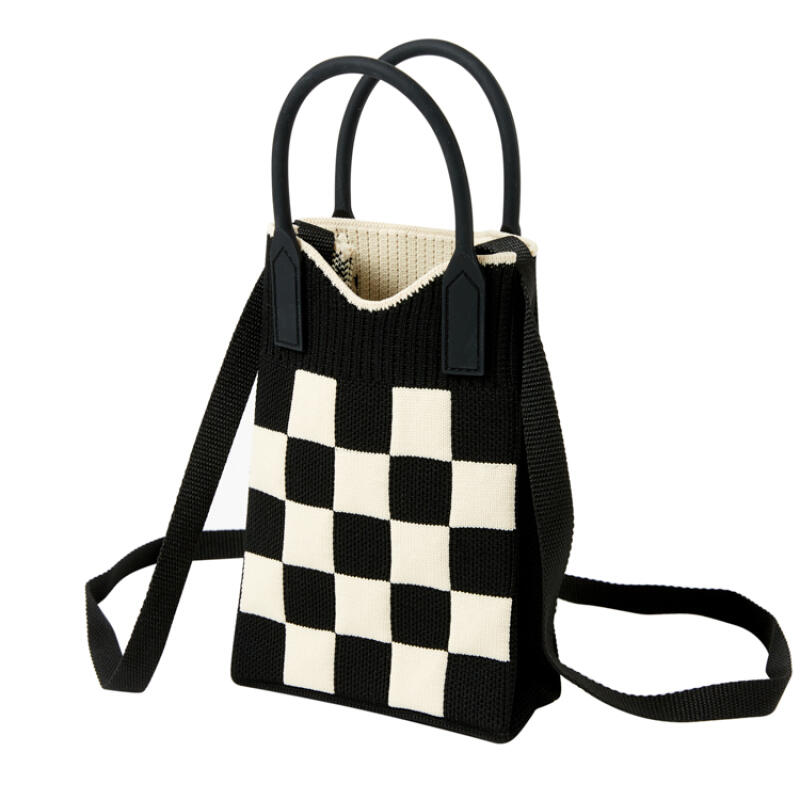 CHECKERBOARD MINI KNIT BAG BLACK - COKODIVE