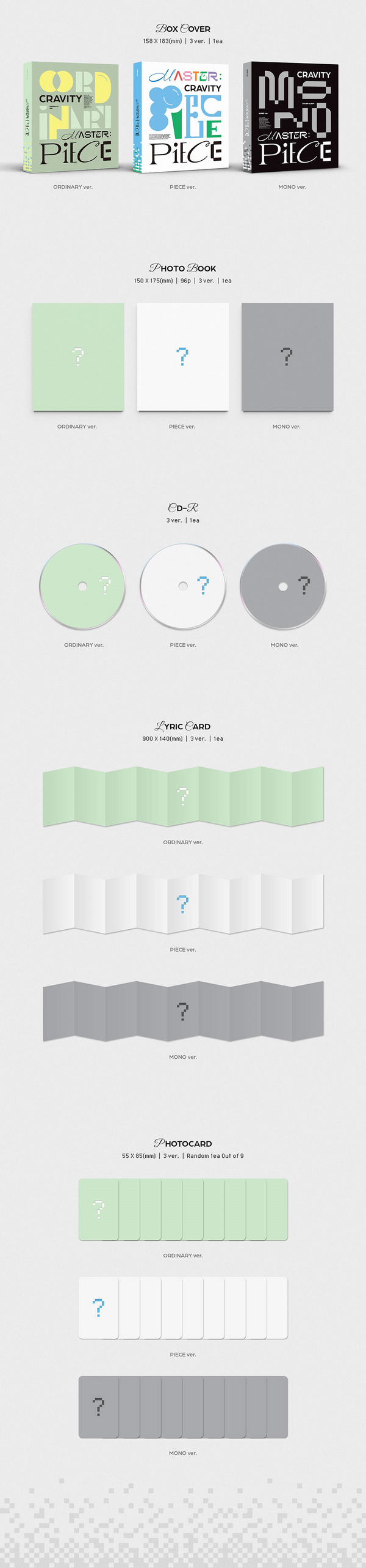 PRE ORDER CRAVITY - MASTER PIECE 5TH MINI ALBUM