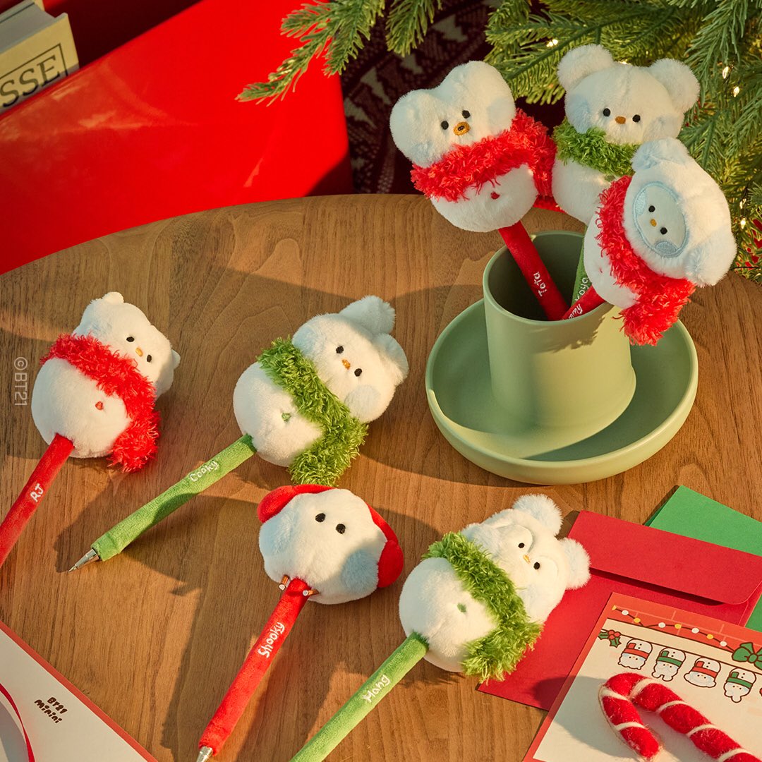BT21 - MINI MININI PETIT HOLIDAY SNOWMAN DOLL GEL PEN | COKODIVE