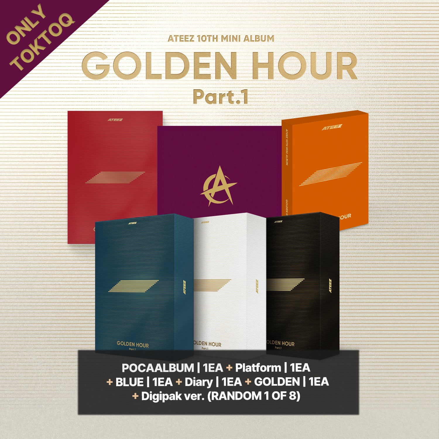 ATEEZ - GOLDEN HOUR : PART.1 10TH MINI ALBUM TOKTOQ GIFT TOKTOQ SET VER. - COKODIVE