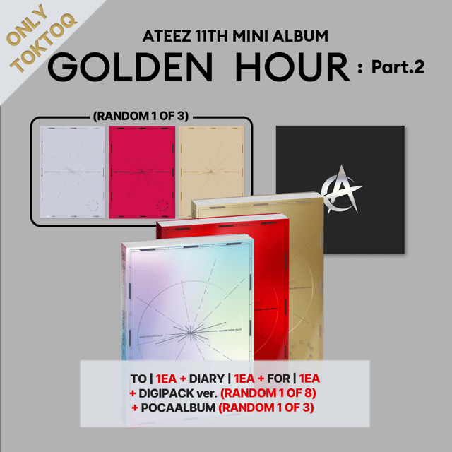 ATEEZ - GOLDEN HOUR : PART.2 11TH MINI ALBUM TOKTOQ GIFT TOKTOQ SET