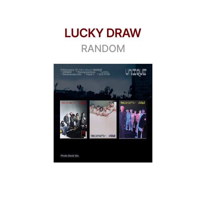 P1HARMONY - UNIQUE! 9TH MINI ALBUM WEVERSE SHOP LUCKY DRAW EVENT PHOTOBOOK VER RANDOM - COKODIVE