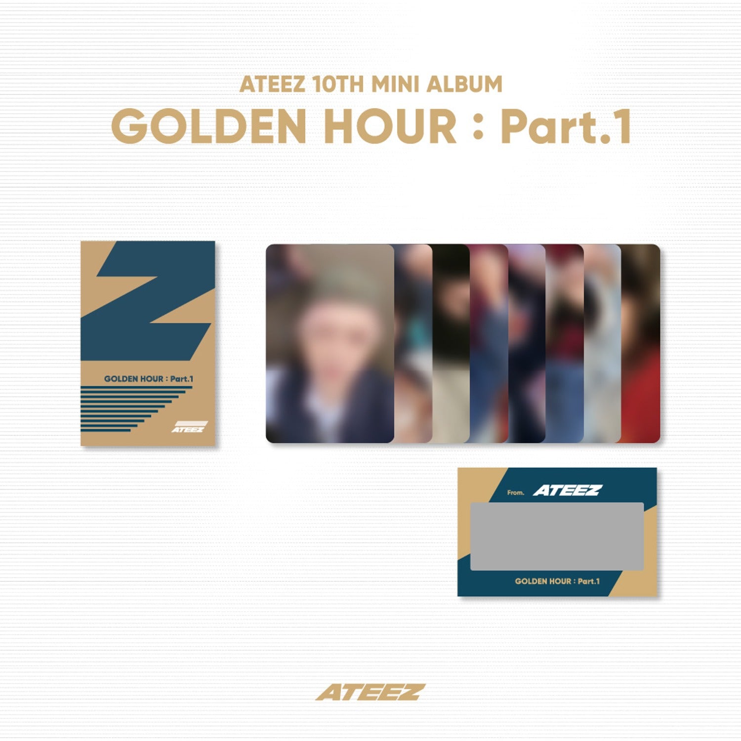 ATEEZ - GOLDEN HOUR : PART.1 OFFICIAL MD PHOTO & SCRATCH CARD Z SET - COKODIVE