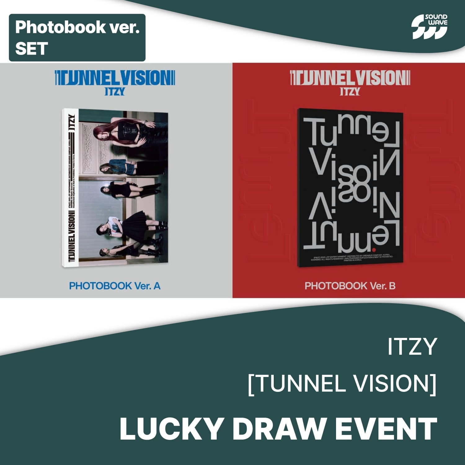 ITZY - TUNNEL VISION MINI ALBUM SOUNDWAVE LUCKY DRAW EVENT PHOTOBOOK VER SET - COKODIVE