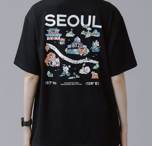 BT21 - SEOUL EDITIION SHORTSLEEVE T-SHIRT VER1 BLACK