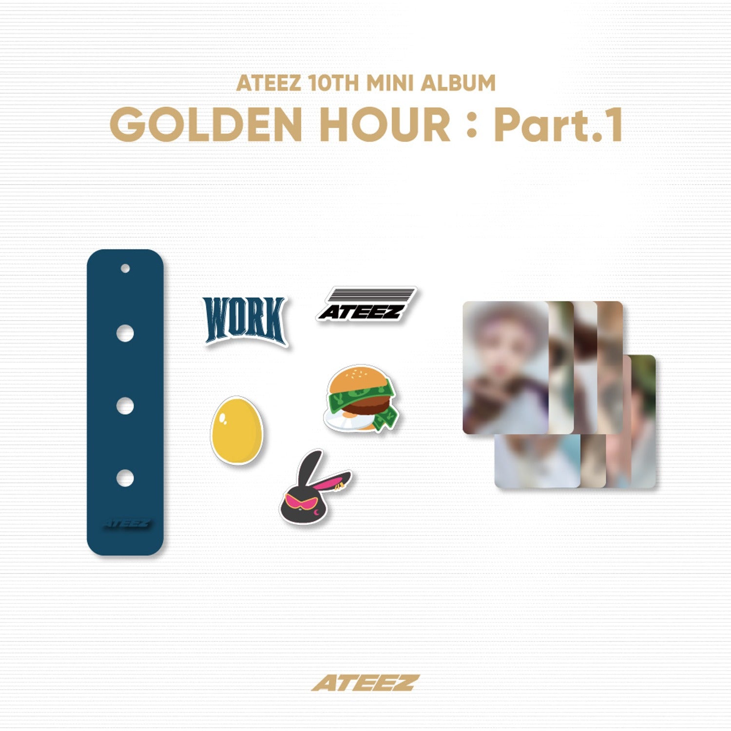 ATEEZ - GOLDEN HOUR : PART.1 OFFICIAL MD SILICONE CHARM KEYRING SET - COKODIVE