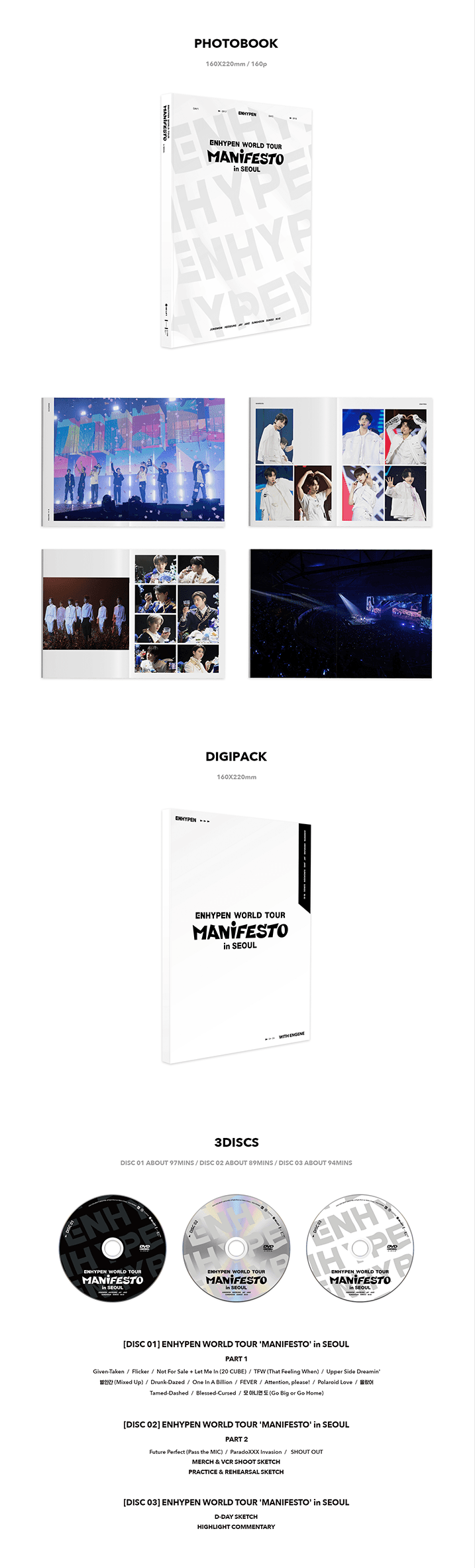 ENHYPEN - MANIFESTO WORLD TOUR IN SEOUL DIGITAL CODE + DVD SET 