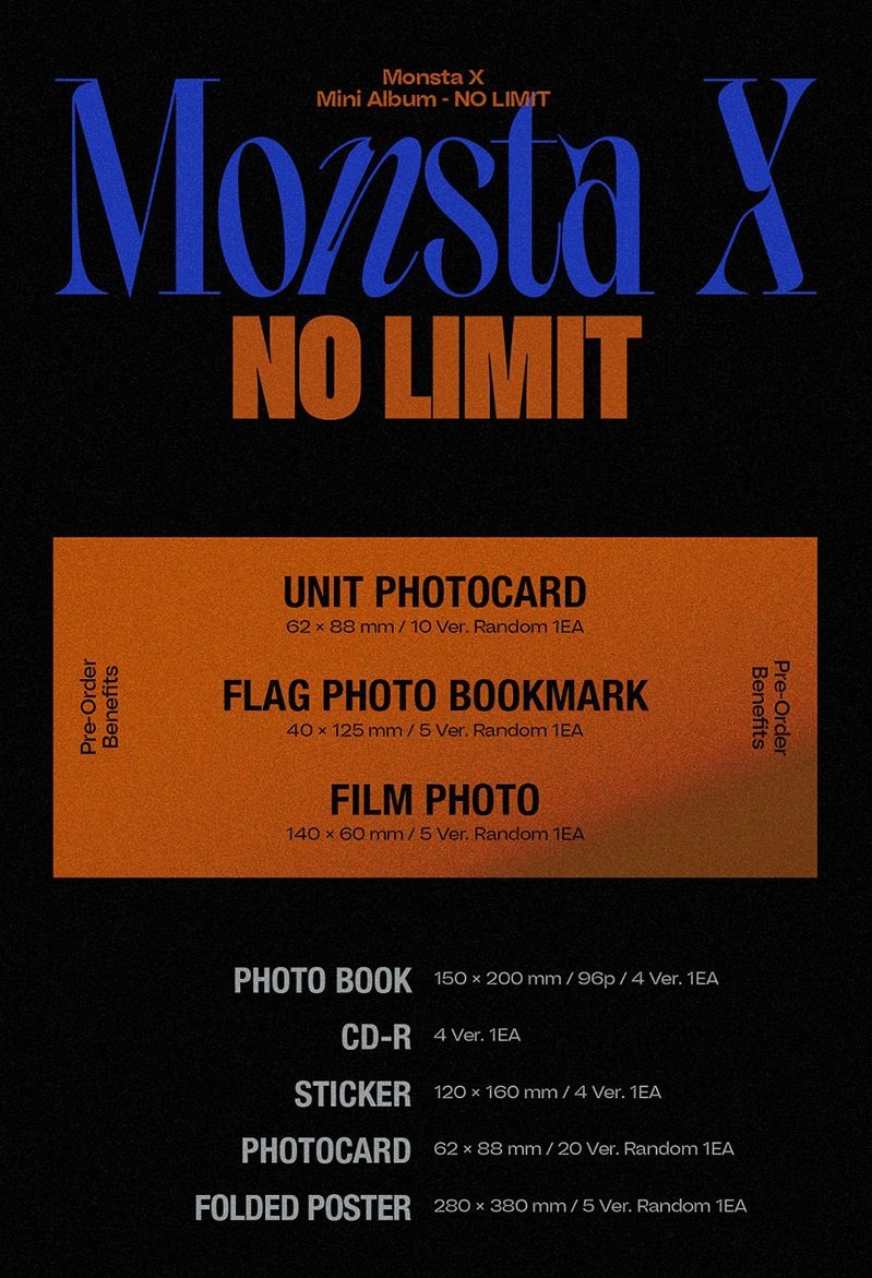 Monsta X No Limit Albums popular Set (1st Press)