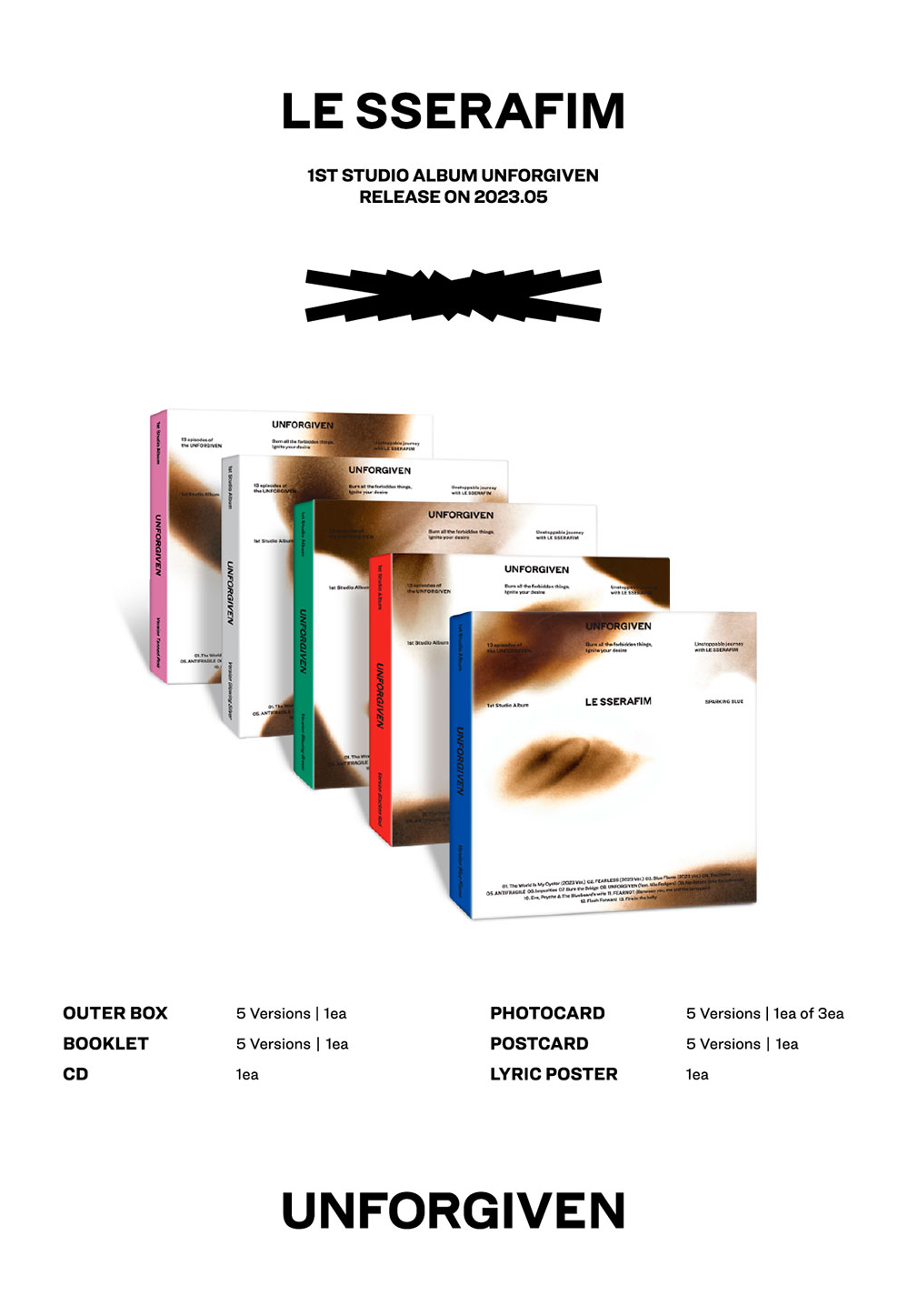 PRE ORDER LE SSERAFIM - UNFORGIVEN 1ST STUDIO ALBUM COMPACT VER PRE ORDER LE SSERAFIM - UNFORGIVEN 1ST STUDIO ALBUM COMPACT VER