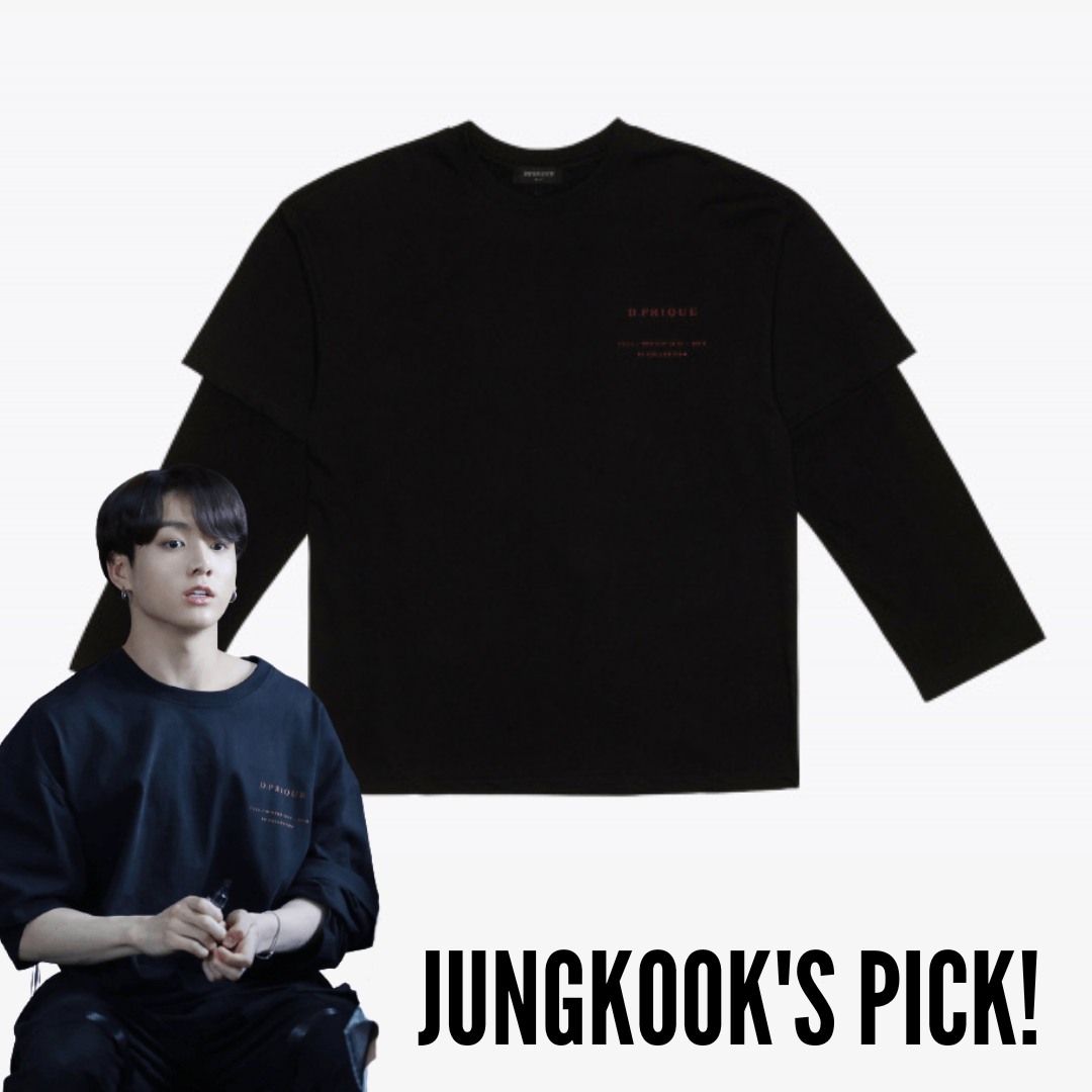 BTS JUNGKOOK PICK - DPRIQUE 06 LAYERED T-SHIRT BLACK - COKODIVE