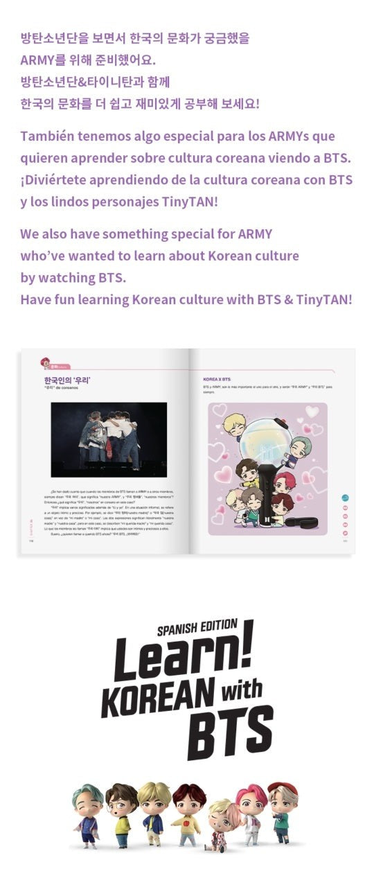 PRE ORDER BTS - LEARN KOREAN WITH BTS SPANISH EDITION - COKODIVE